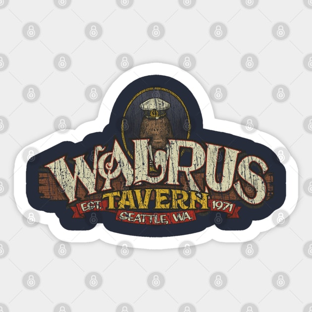 Walrus Tavern Seattle 1971 Sticker by JCD666